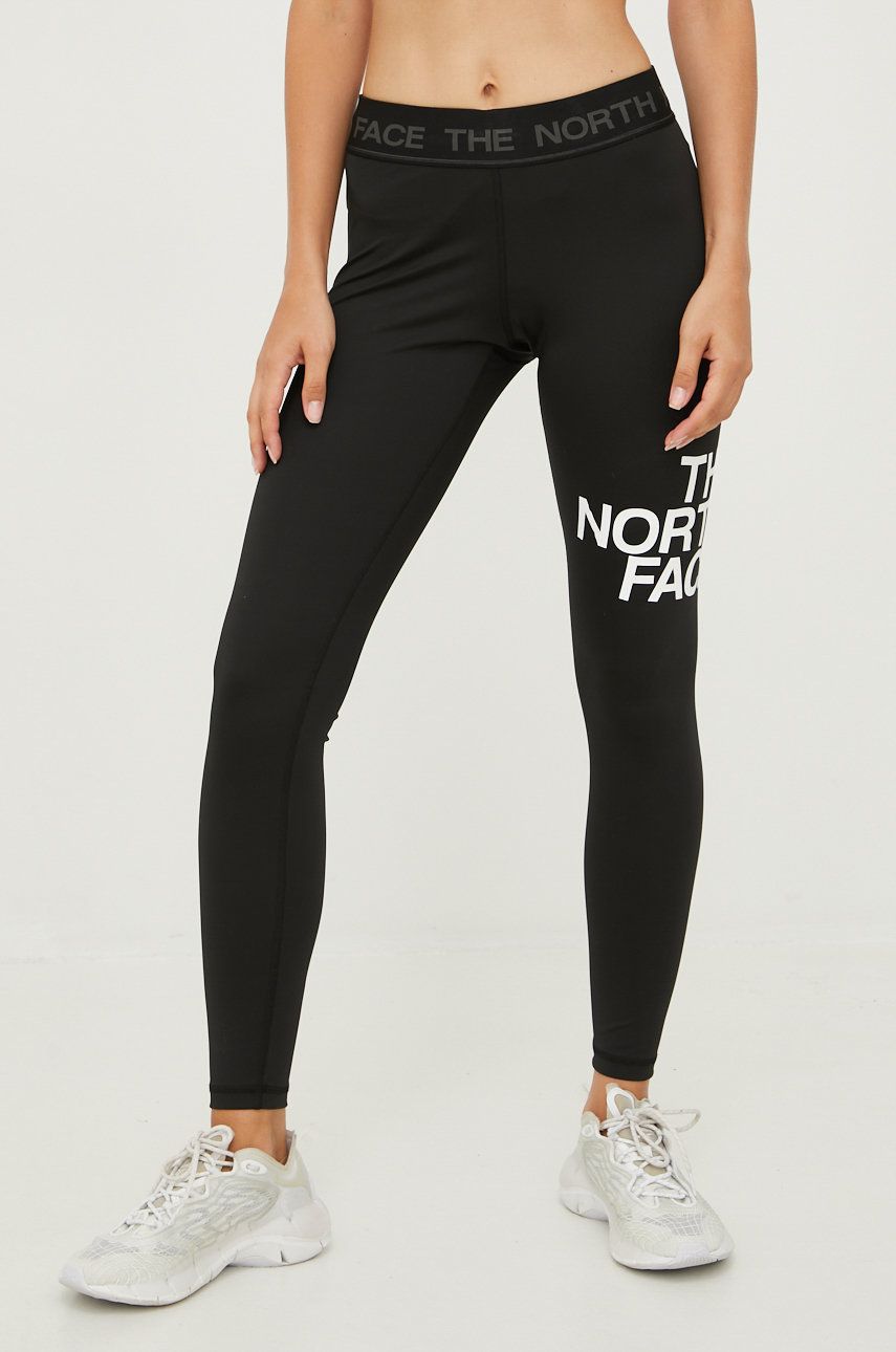 The North Face leggins sport Flex femei, culoarea negru, neted answear.ro