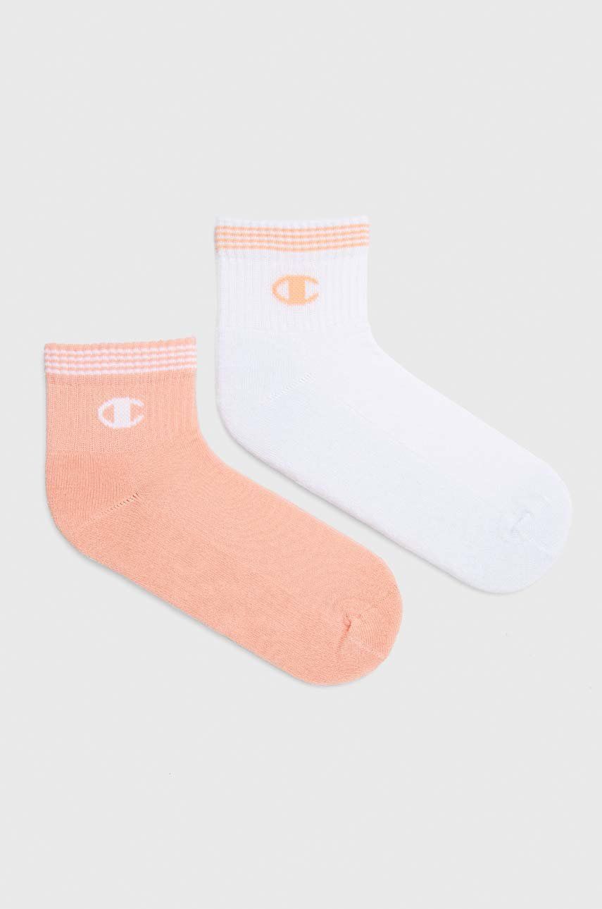 Ponožky Champion 2-pack dámské, oranžová barva - oranžová -  78% Bavlna