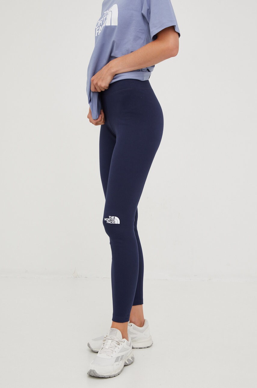 The north face colanti femei, culoarea albastru marin, cu imprimeu