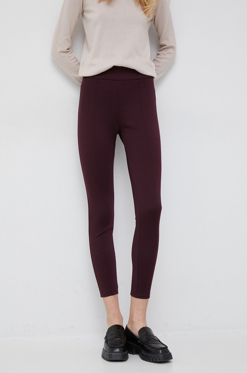 Gap colanti femei, culoarea bordo, neted