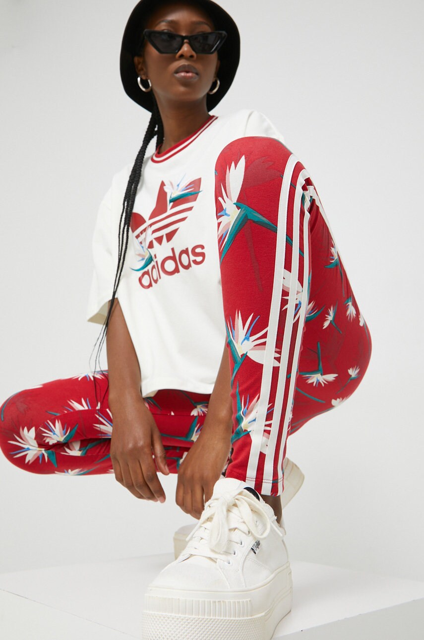 Adidas originals colanti x thebe magugu femei, culoarea rosu, modelator