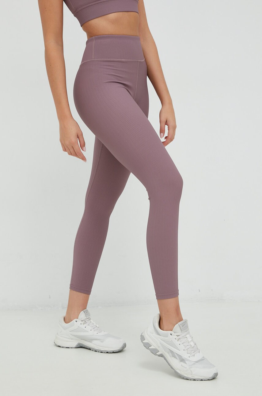 Outhorn leggins de antrenament femei, culoarea violet, neted
