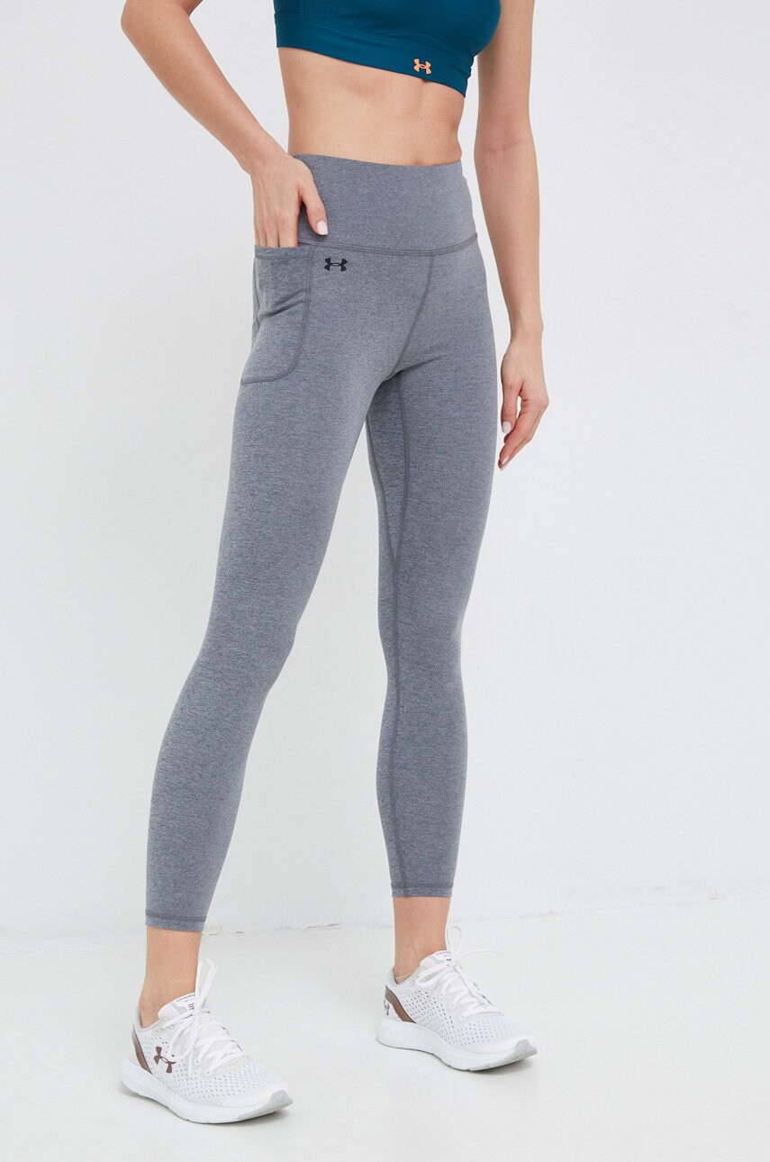 Under armour leggins de antrenament motion hthr femei, culoarea negru, melanj