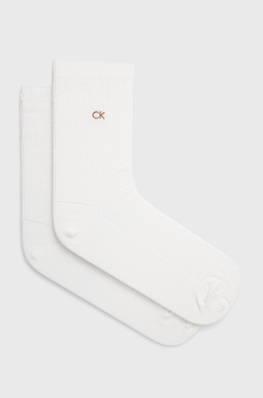 

Чорапи Calvin Klein в бяло, Бял