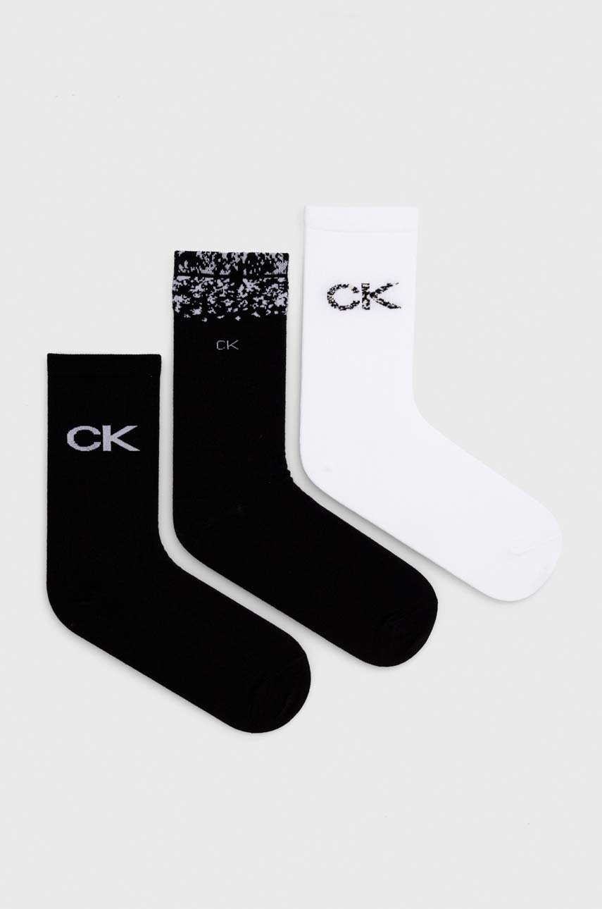 

Чорапи Calvin Klein (3 броя) в черно, Черен