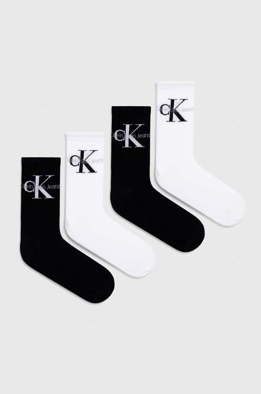 

Чорапи Calvin Klein (4 чифта) в черно, Черен