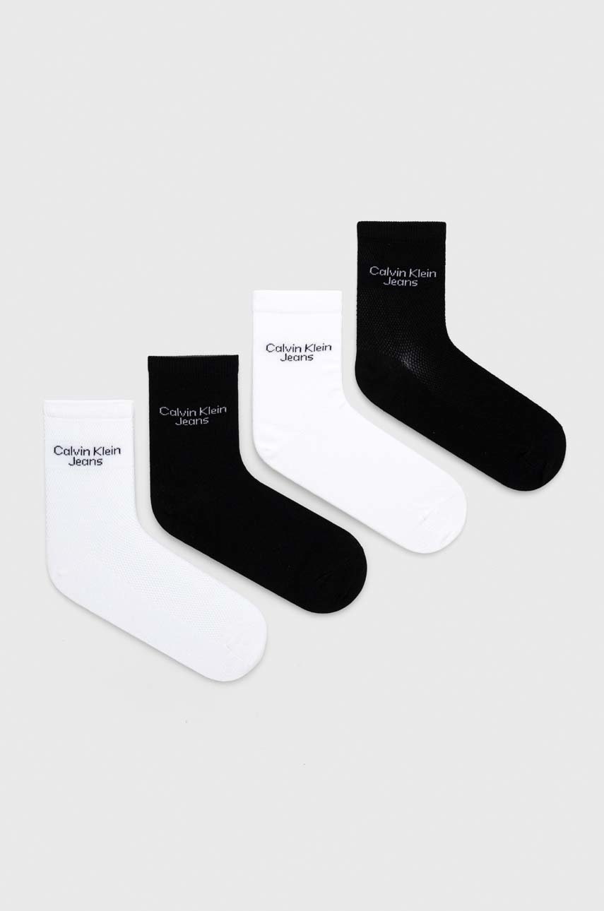 

Чорапи Calvin Klein (4 чифта) в черно, Черен