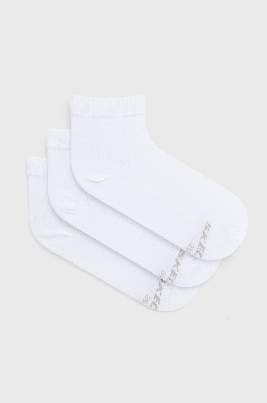 Ponožky Skechers (3-pak) dámské, bílá barva