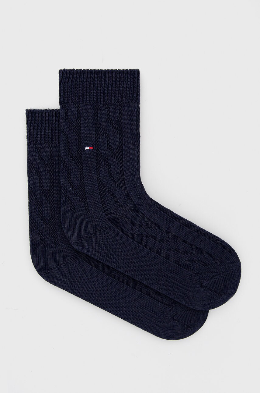 

Вълнени чорапи Tommy Hilfiger в тъмносиньо, Тъмносин