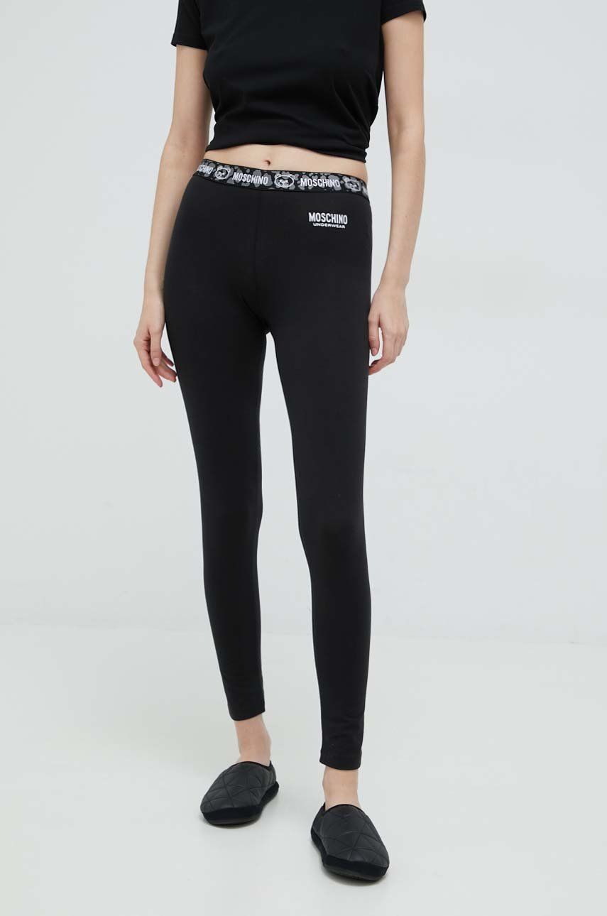 Moschino Underwear jambiere de lounge femei, culoarea negru, cu imprimeu answear.ro imagine noua gjx.ro
