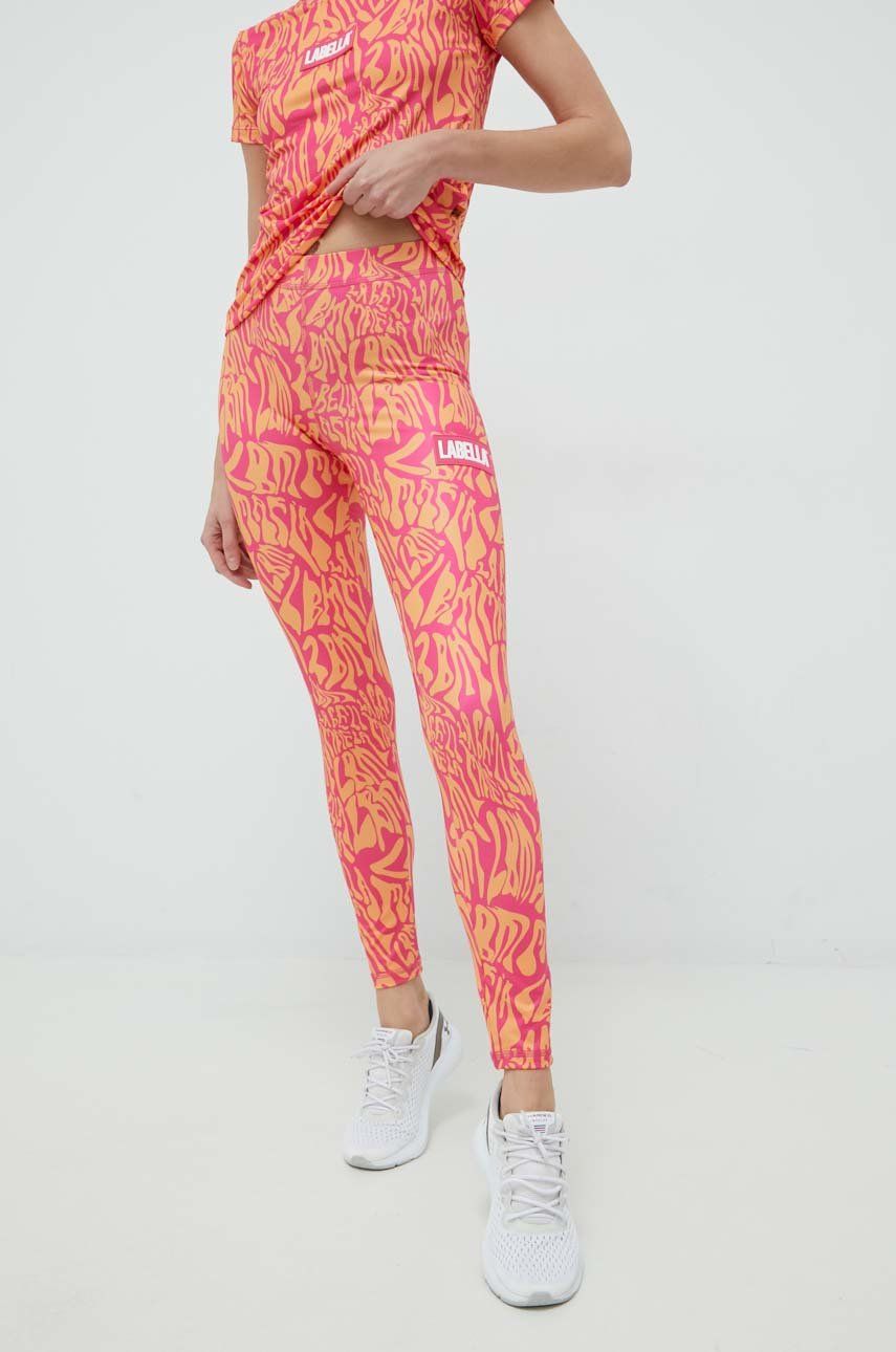 LaBellaMafia leggins de antrenament Psycle Waves femei, culoarea roz, modelator answear.ro imagine megaplaza.ro