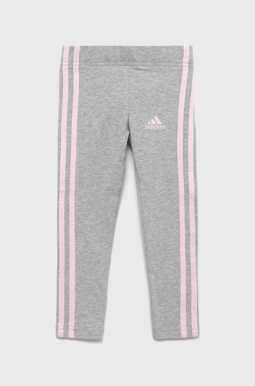Adidas leggins copii gs4307 culoarea gri, melanj
