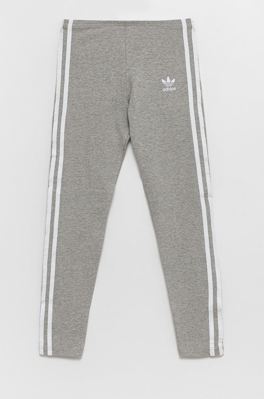 Dětské legíny adidas Originals HI2277 šedá barva, hladké - šedá -  93% Bavlna