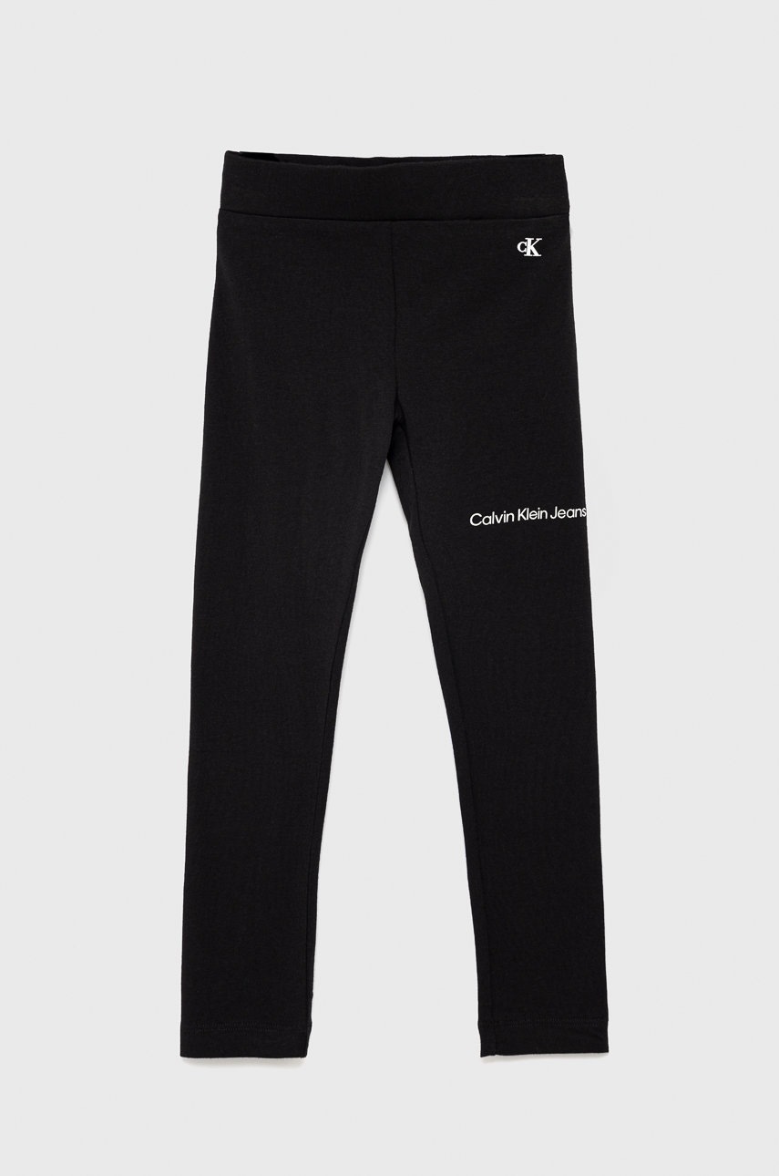 

Детски клин Calvin Klein Jeans в черно с принт, Черен