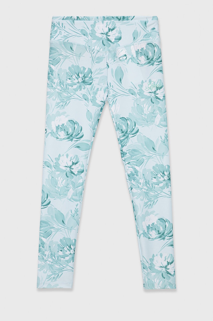 Дитячі легінси Guess колір бірюзовий візерунок Дитячі легінси Guess колір бірюзовий візерунок