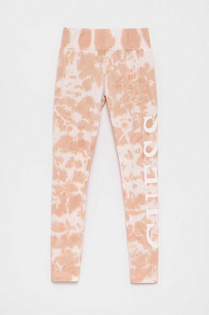 Детские леггинсы Guess цвет розовый с узором Детские леггинсы Guess цвет розовый с узором