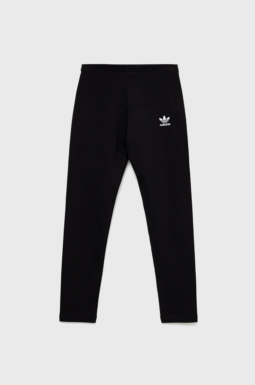 Levně Dětské legíny adidas Originals černá barva, hladké