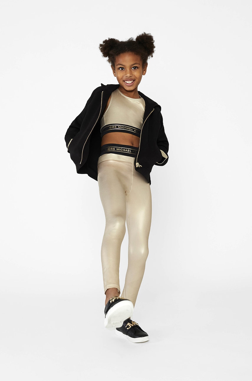 Michael Kors leggins copii culoarea auriu, cu imprimeu