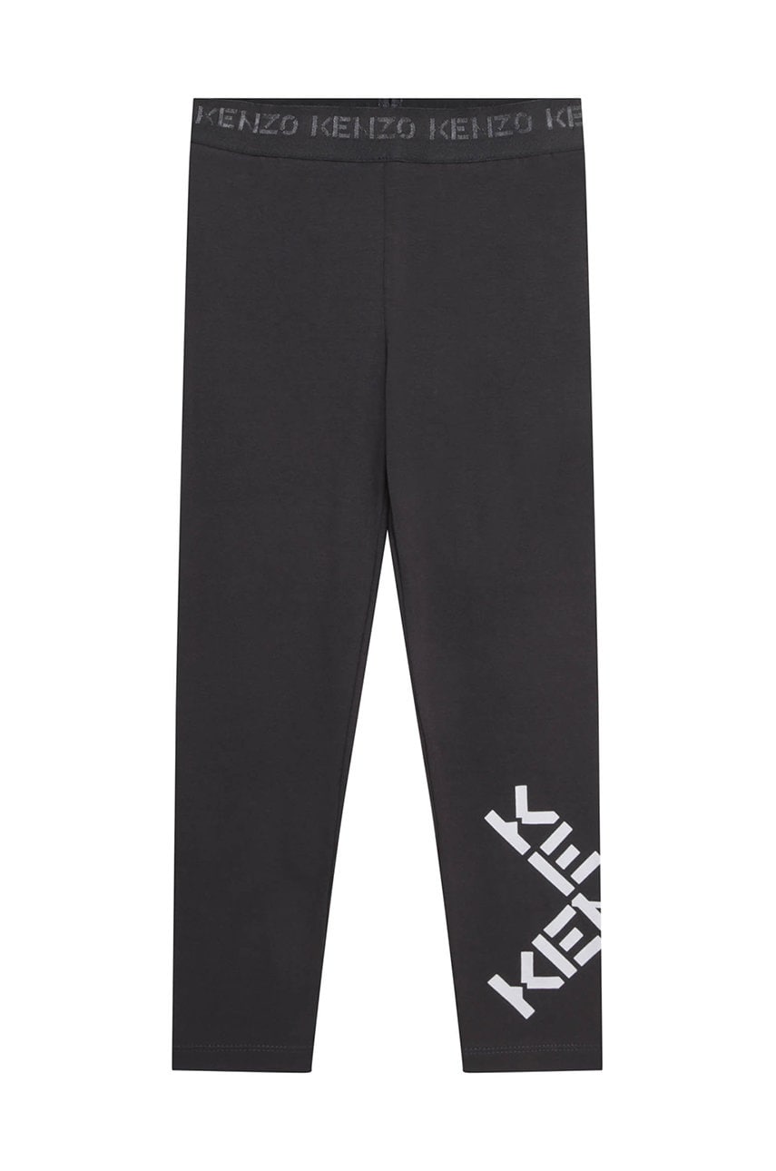 Kenzo Kids legginsy dziecięce kolor szary z nadrukiem