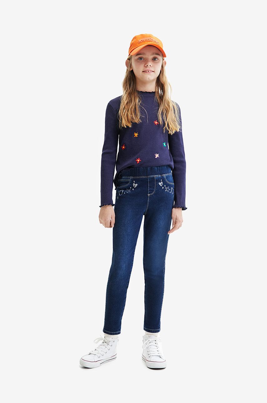 Desigual jeansy dziecięce kolor granatowy