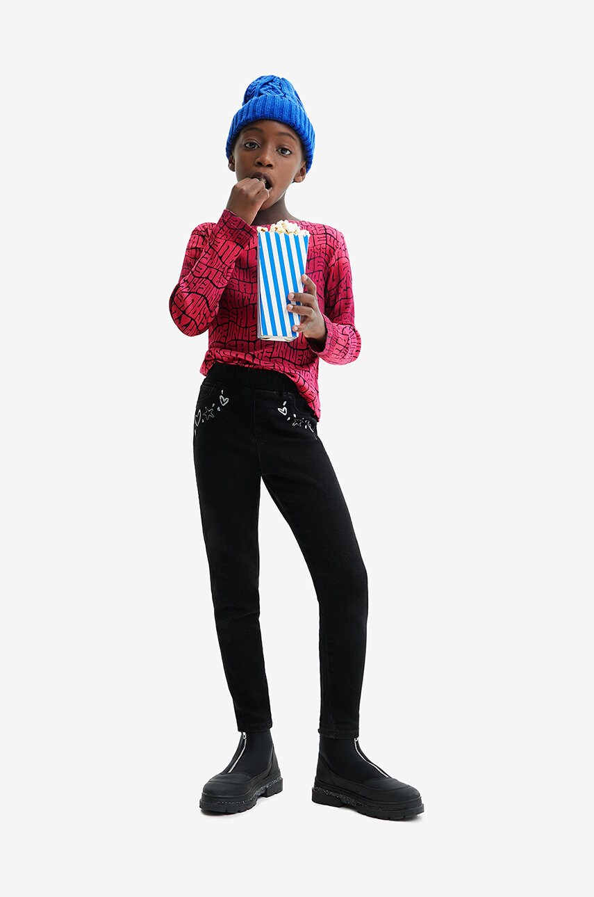 Desigual jeans copii culoarea negru