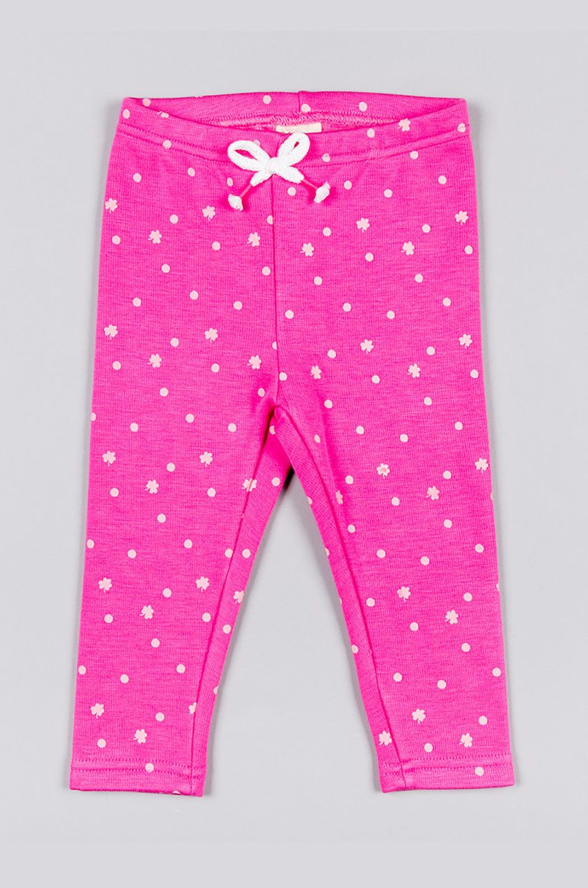 Dětské legíny zippy růžová barva, vzorované - růžová -  64% Polyester