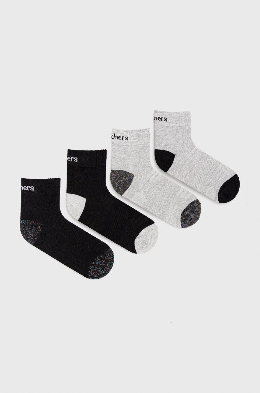 Levně Dětské ponožky Skechers černá barva