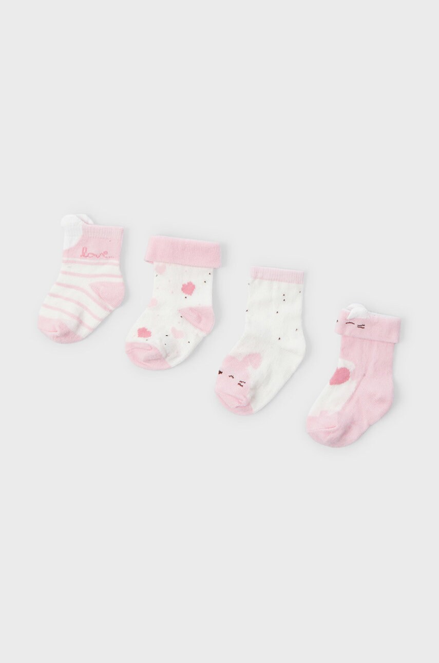 

Детски чорапи Mayoral Newborn (4-pack) в розово, Розов