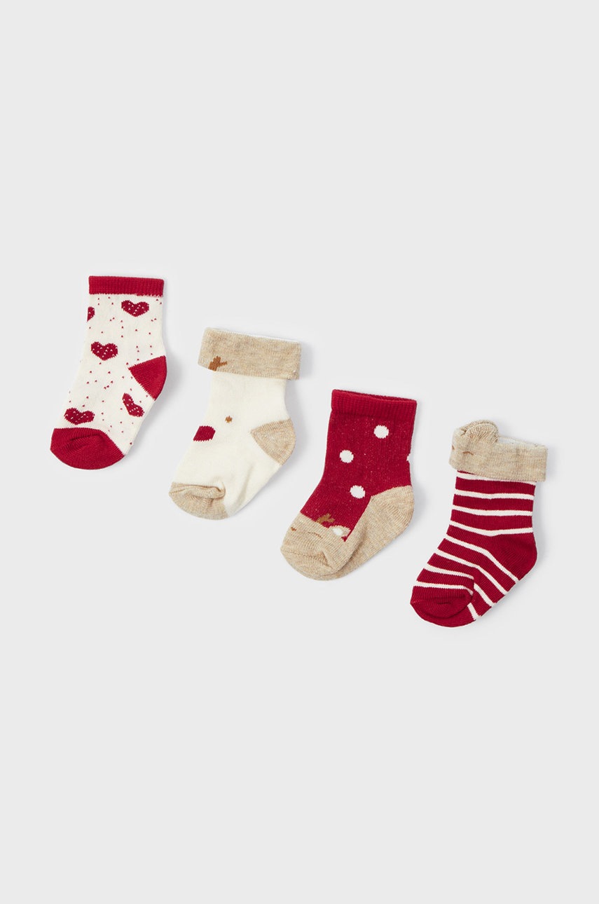 

Дитячі шкарпетки Mayoral Newborn (4-pack) колір червоний