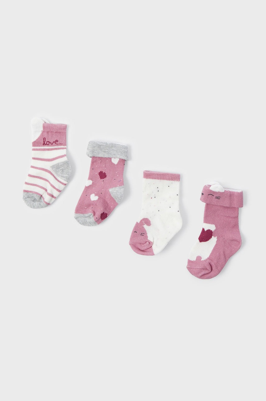 

Детски чорапи Mayoral Newborn (4-pack) в розово, Розов