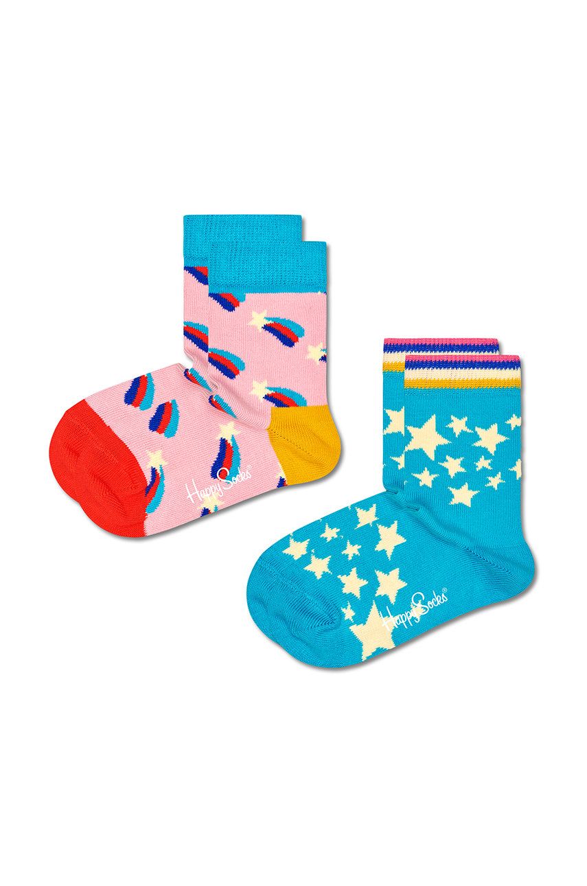 Dětské ponožky Happy Socks 2-pack - vícebarevná -  86% Organická bavlna
