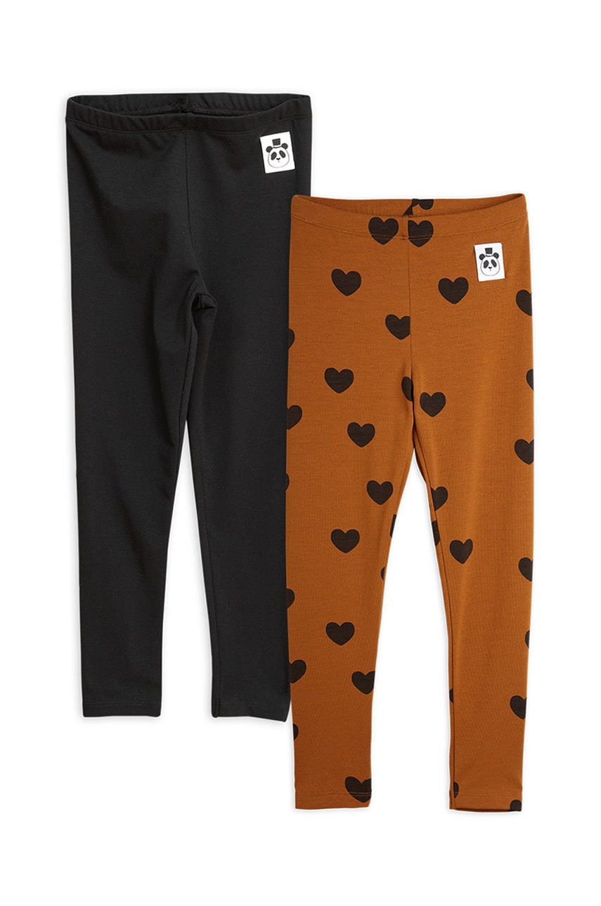 Mini Rodini leggins copii culoarea maro, neted