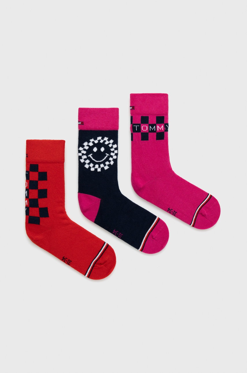 

Детские носки Tommy Hilfiger (3-pack) цвет фиолетовый