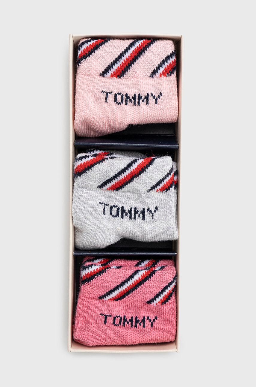 

Бебешки чорапи Tommy Hilfiger (3 чифта) в розово, Розов