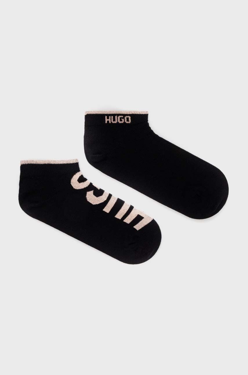 Ponožky HUGO 2-pack pánské, černá barva, 50468102
