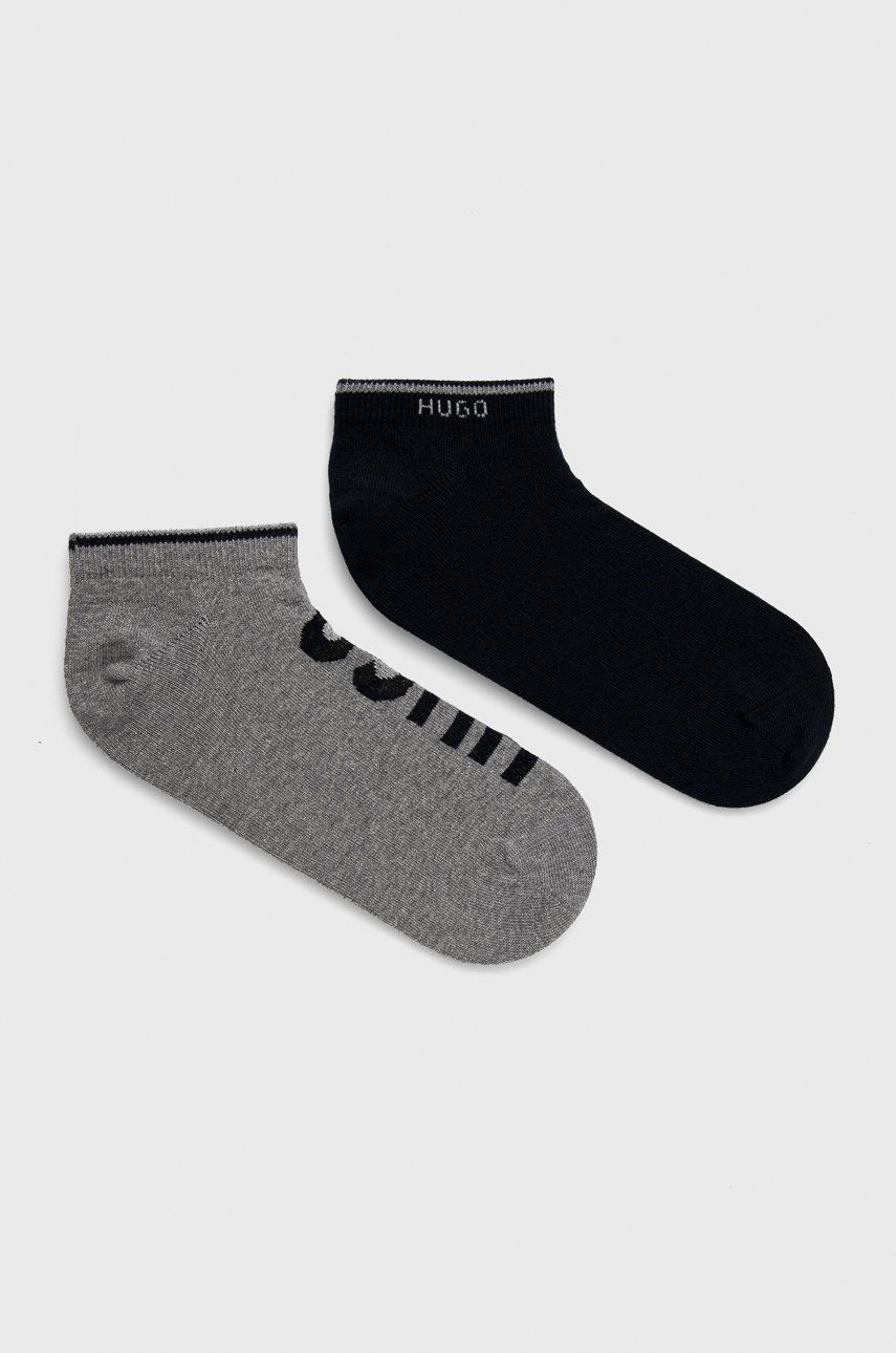 Levně Ponožky HUGO (2-pack) pánské, tmavomodrá barva, 50468102