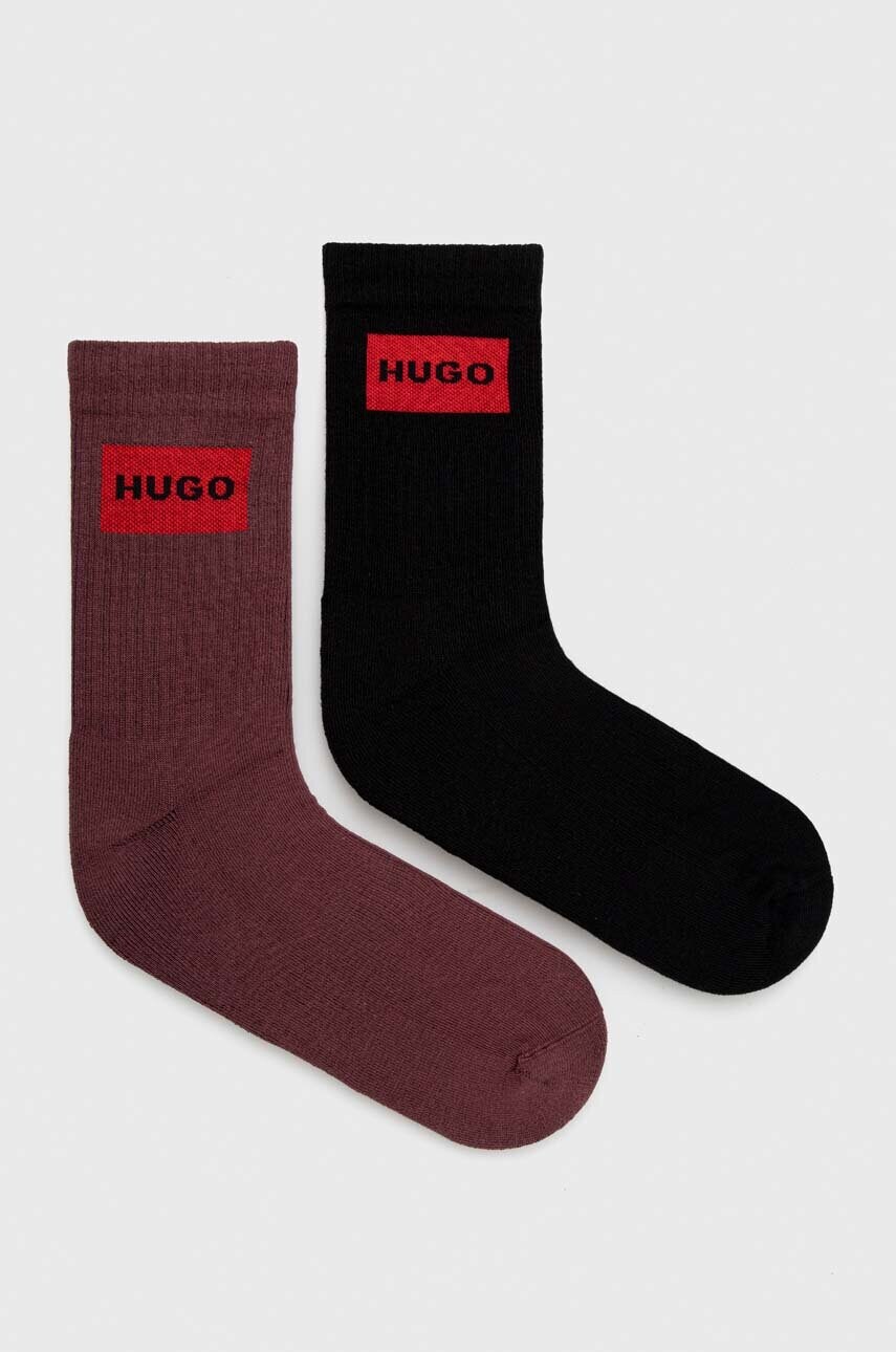 

Носки HUGO (2-pack) мужские цвет коричневый