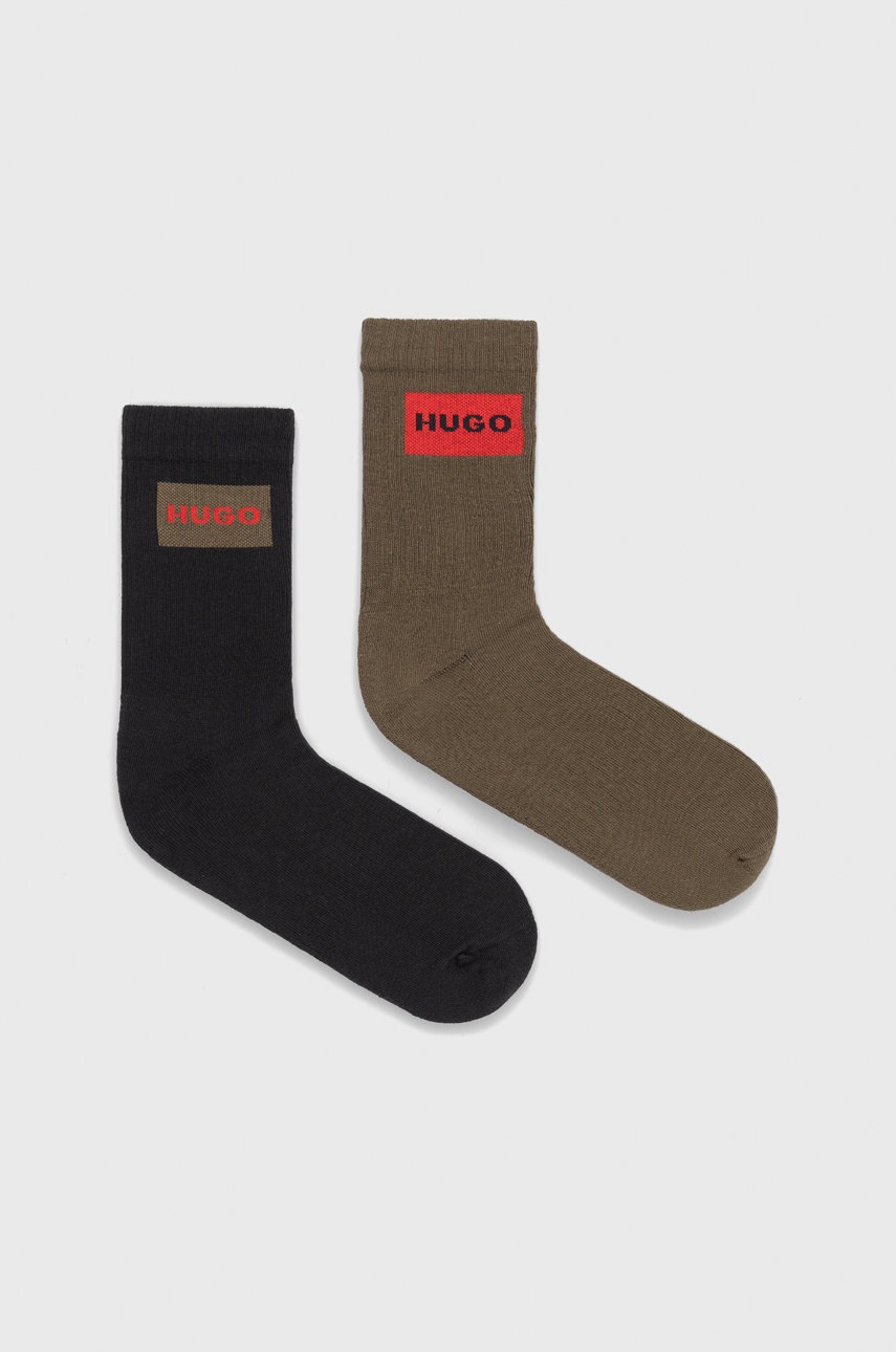 

Носки HUGO (2-pack) мужские цвет зелёный