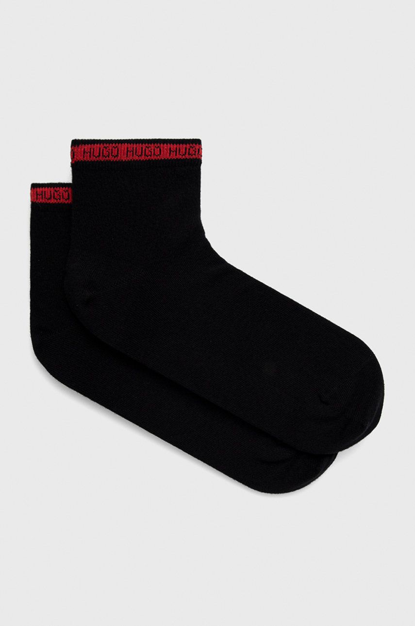 Levně Ponožky HUGO ( 2-pak) pánské, černá barva