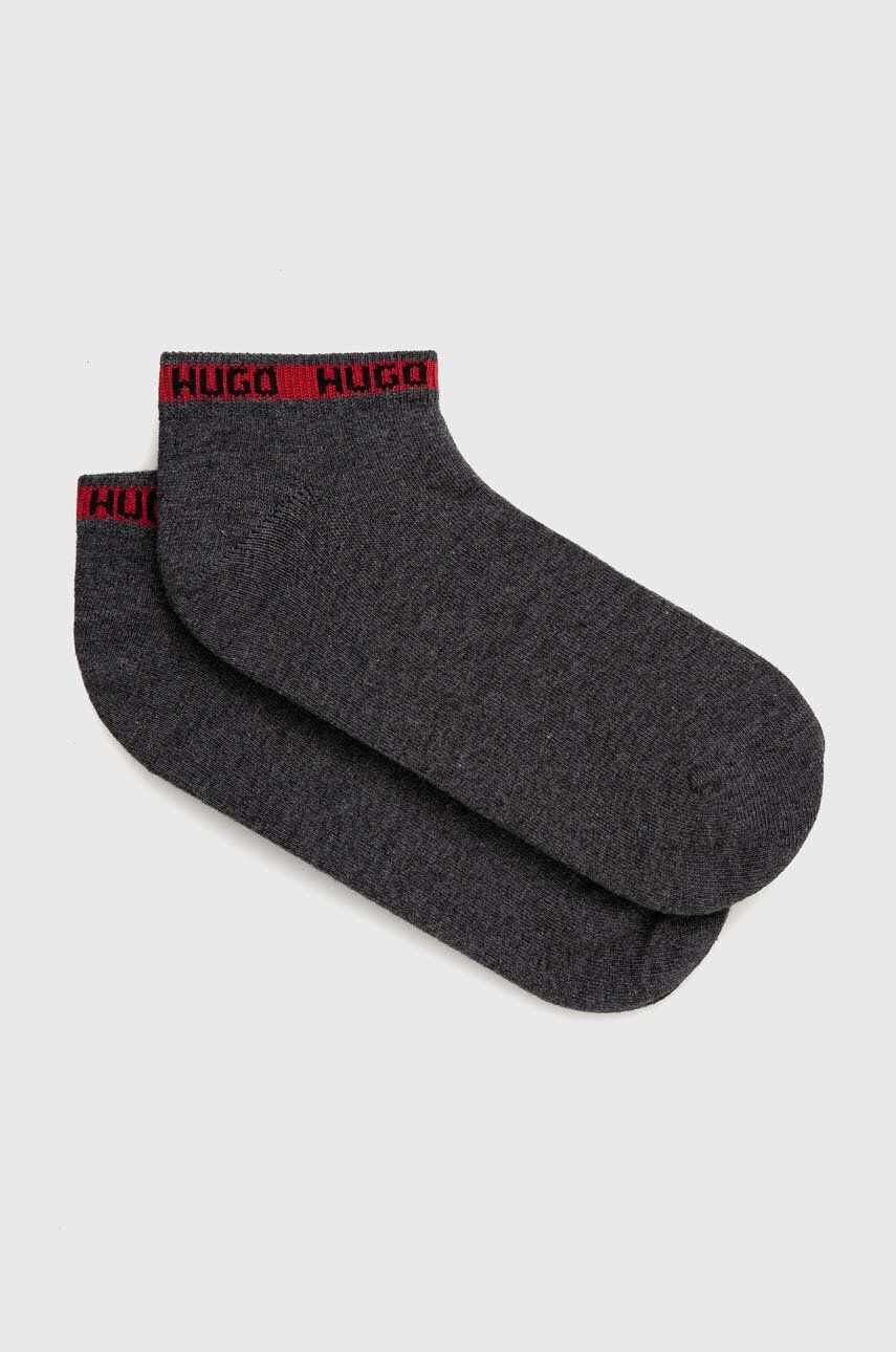 Levně Ponožky HUGO pánské, šedá barva, 50477874
