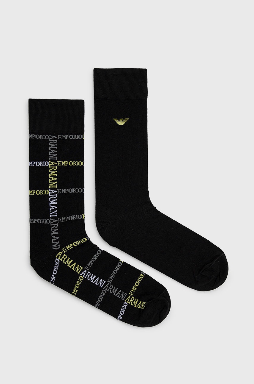 

Чорапи Emporio Armani Underwear (2 чифта) в черно, Черен