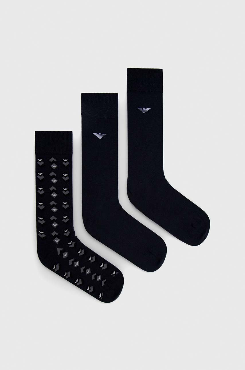 

Чорапи Emporio Armani Underwear (3 броя) в тъмносиньо, Тъмносин