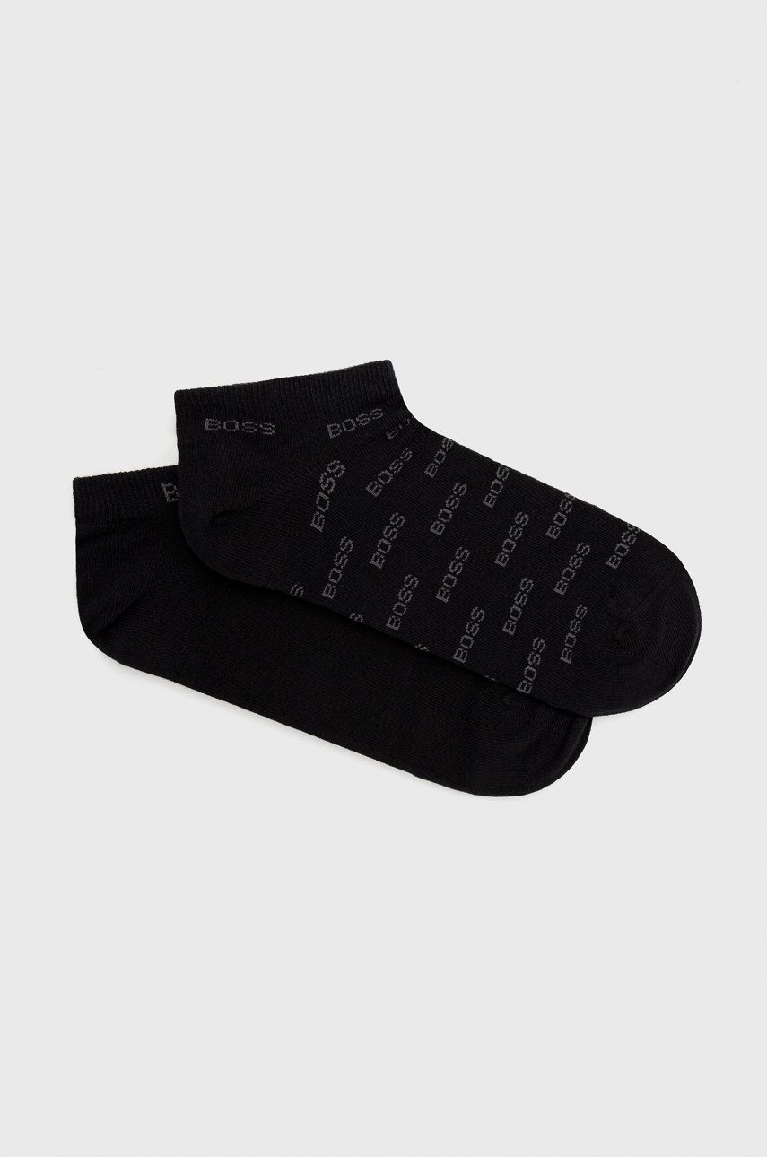 Ponožky BOSS ( 2-pak) pánské, černá barva - černá -  64 % Bavlna