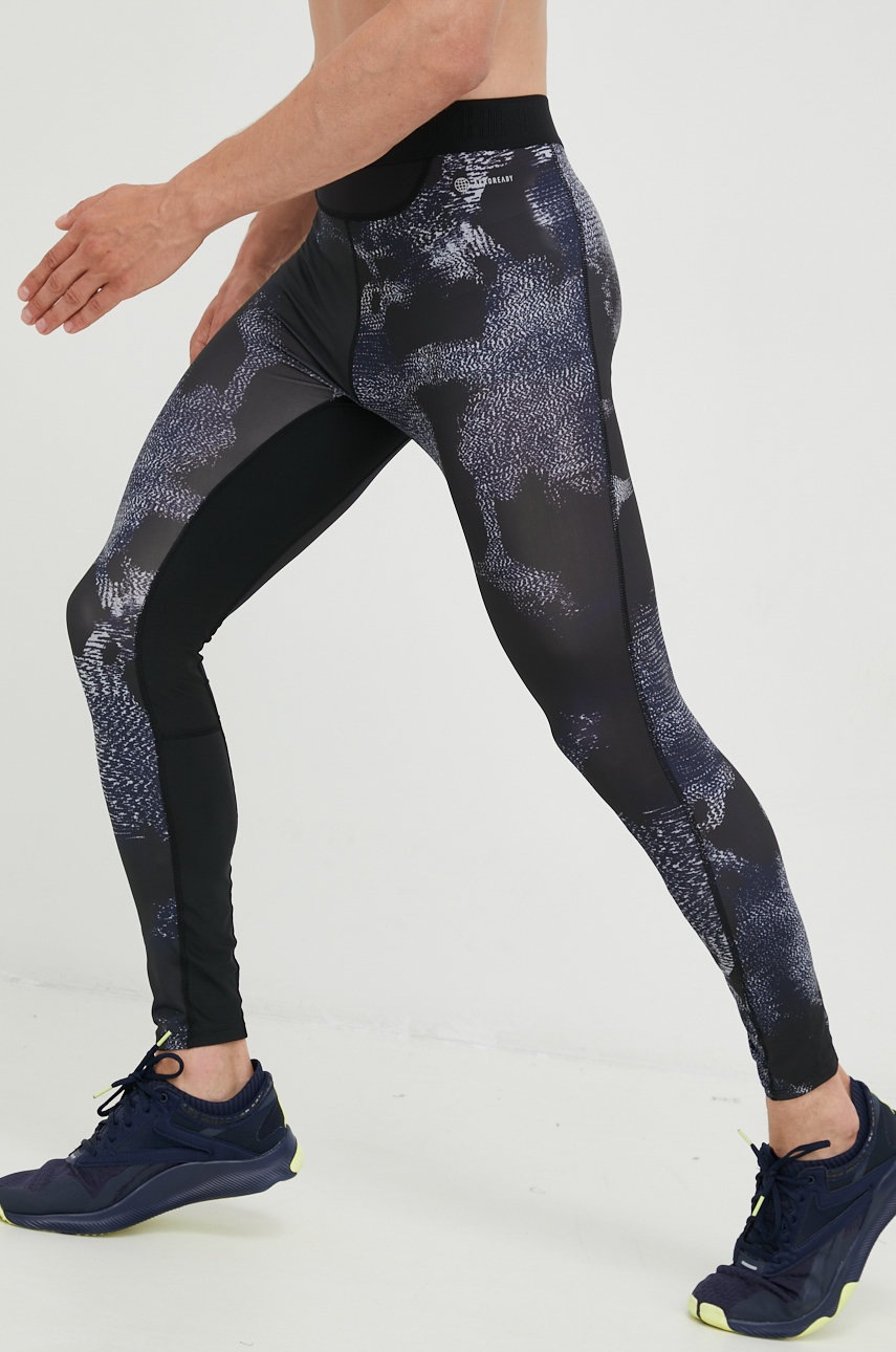

Тренировочные леггинсы adidas Performance Techfit мужские цвет чёрный с узором