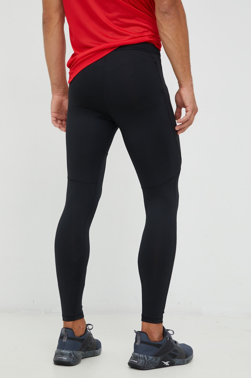 Reebok Leggins De Alergare Barbati, Culoarea Negru, Neted