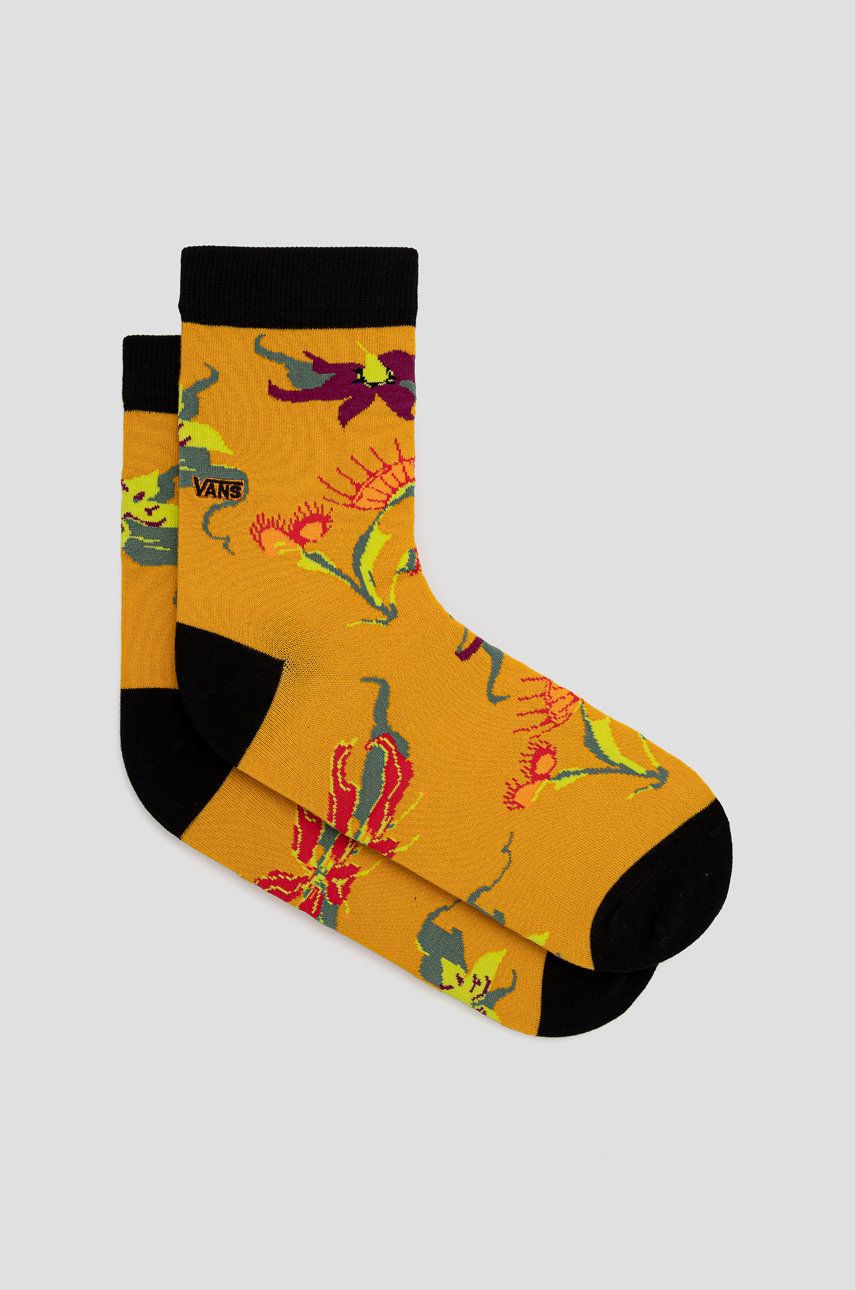 Ponožky Vans pánské, žlutá barva - žlutá -  44% Bavlna