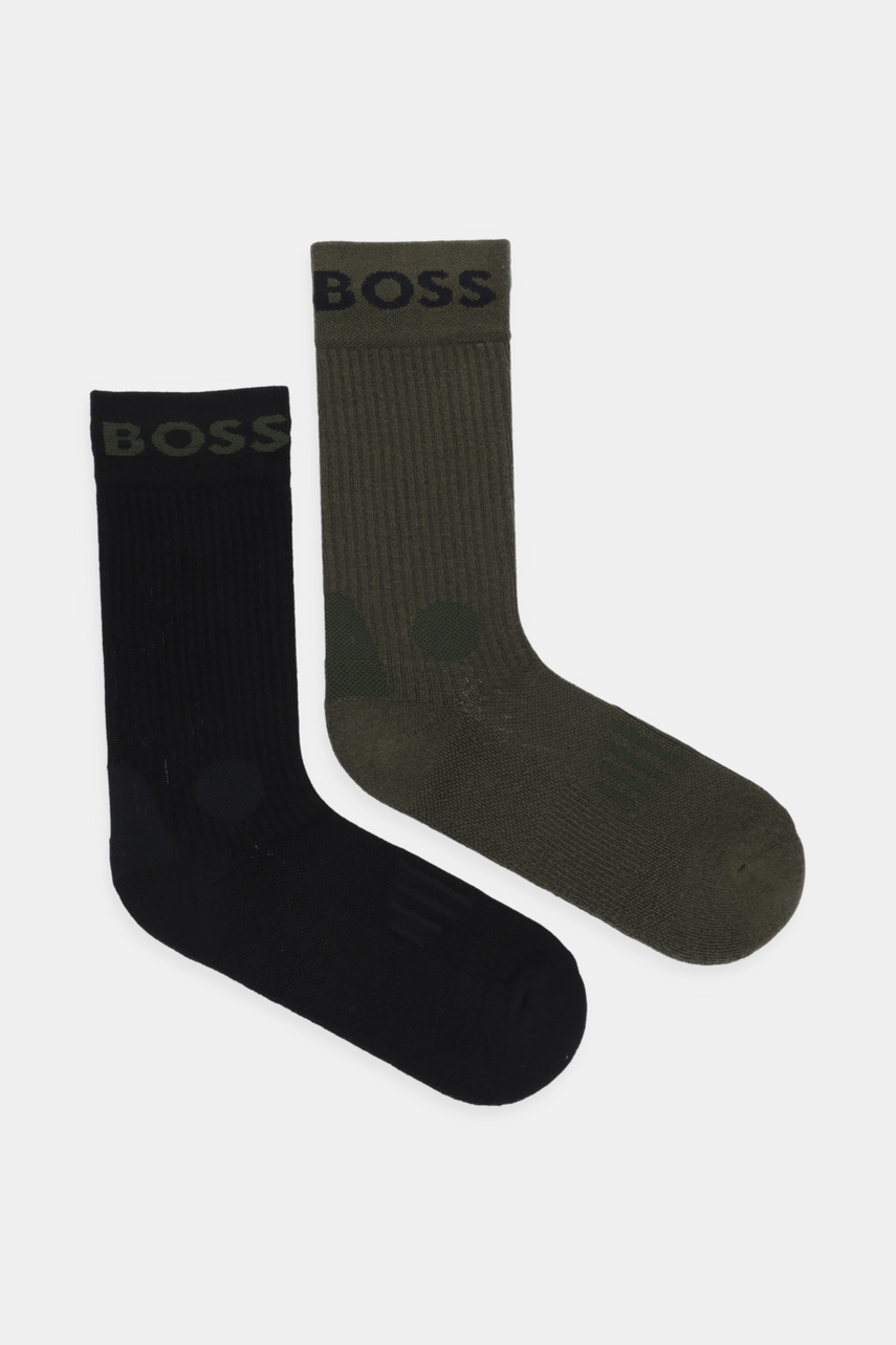 BOSS sosete 2-pack barbati, culoarea verde