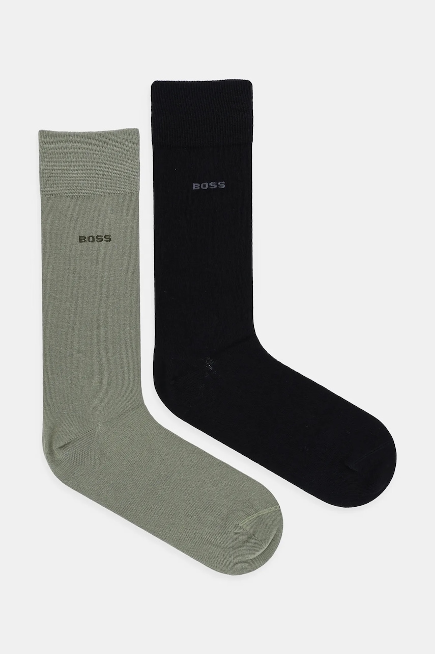 BOSS șosete 2-pack culoarea verde, 50467709