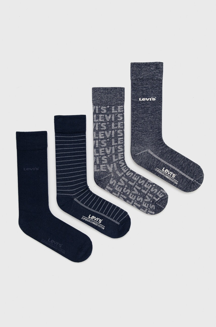 Levi's sosete 4-pack barbati, culoarea albastru marin