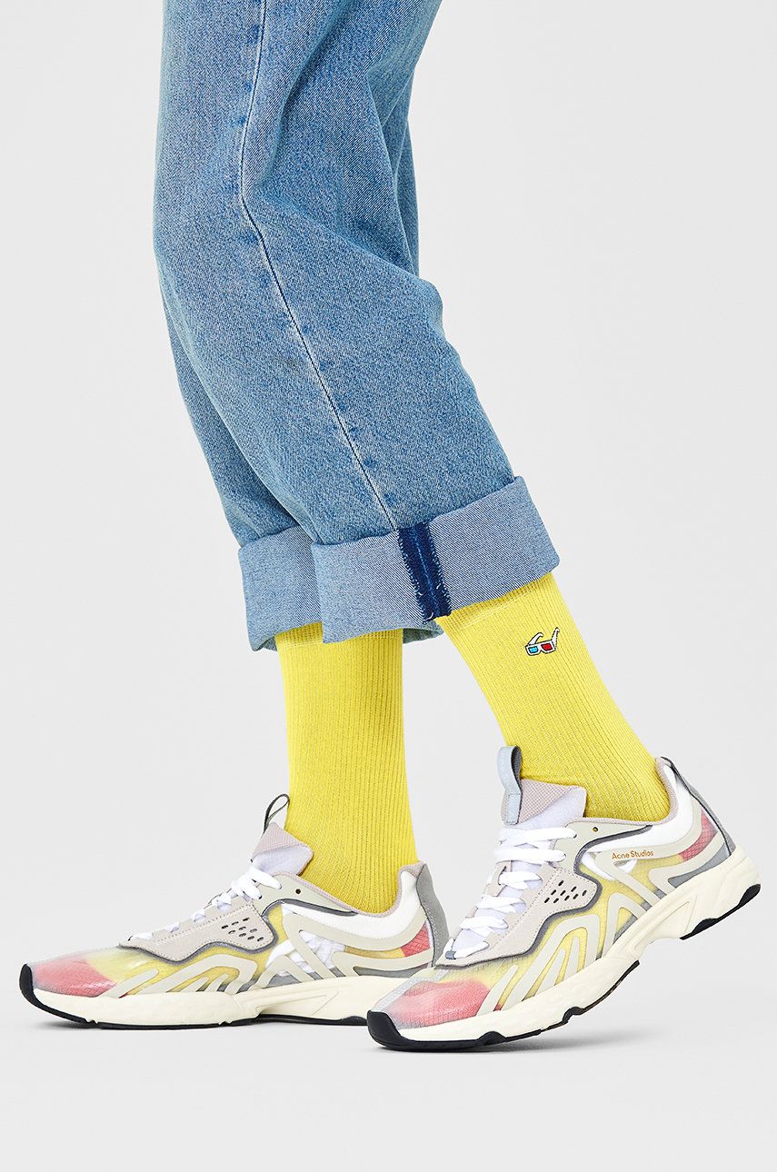 Happy Socks sosete barbati, culoarea galben answear imagine noua